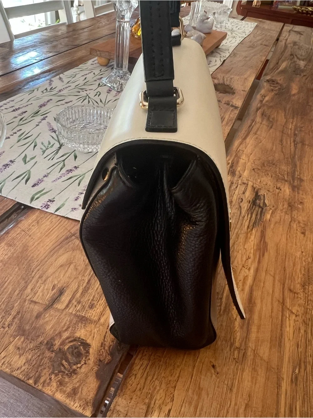kate spade Cream, Navy and Gray Top-Handle Satchel